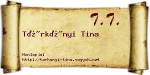 Tárkányi Tina névjegykártya